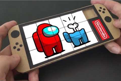 How to make Nintendo Switch OLED Among Us Cardboard Puzzle Game｜Cardboard Game Paper Craft DIY