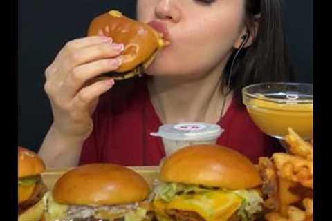 ASMR FAST FOOD | EATING CHEESY BURGERS + CRISPY FRIES MUKBANG #mukbang #eating #asmreating