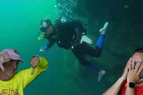 Divers React to cave diving with single tank and no fins