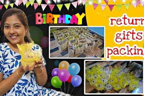 Return gifts for kids birthday || packing return gifts || a day before khushi's birthday ||
