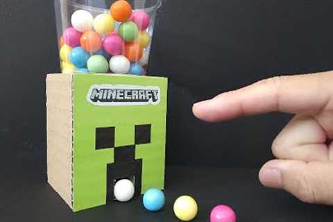 How to make Cardboard Gumball Machine Craft｜DIY Cardboard Paper Craft Ideas with Minecraft Creeper