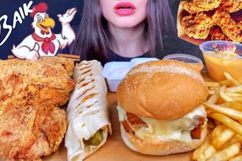 ASMR FAST FOOD *FRIED CHICKEN BURGER + SHAWARMA* ALBAIK MUKBANG | EATING SOUNDS #shorts