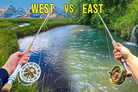 Fishing the East vs West 1v1: Who can catch the biggest fish?? (Fly Fishing for Trout)