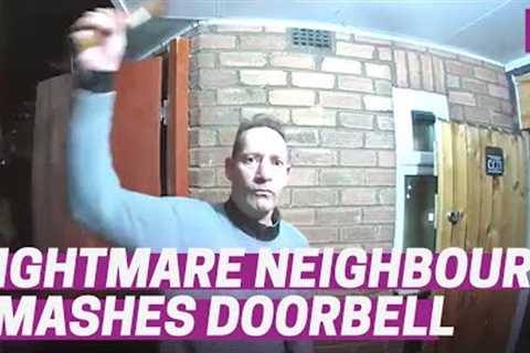 Ring footage: Man smashes' neighbours camera