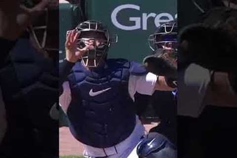 High baseball IQ play by the catcher! 🧠