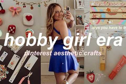 TRYING NEW PINTEREST INSPIRED HOBBIES🎨 aesthetic DIY trendy crafts *entering hobby girl era*