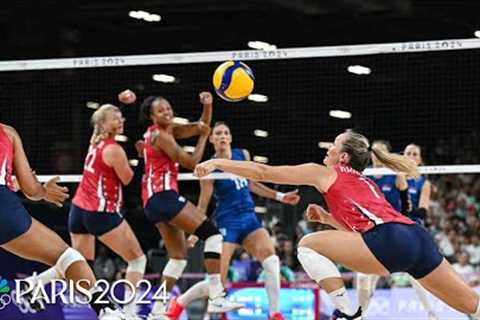 Team USA women's volleyball holds off furious comeback attempt from Serbia | Paris Olympics