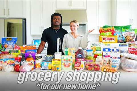 our first time grocery shopping for our new home! *family of 3*