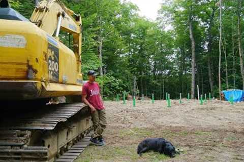 Building the Foundation for the off grid Cabin | Adventures in the WOODS