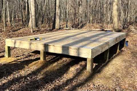 I’m Building an Off Grid Cabin in my Woods! Part 1 - Foundation and Floor