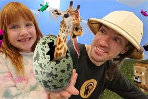 Adley &amp; Niko BABY ANiMAL SAFARi 🦒  Pet Neighborhood &amp; Vet Check Up! G for Gaming Minecraft ..