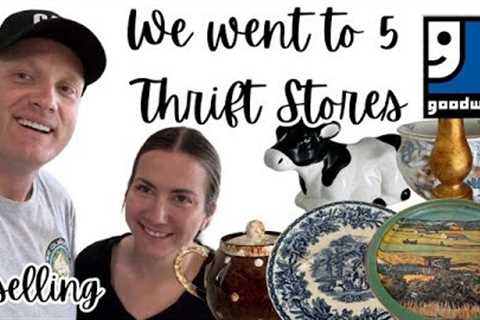 Goodwill Thrifting For Vintage Home Decor At 5 Thrift Stores!