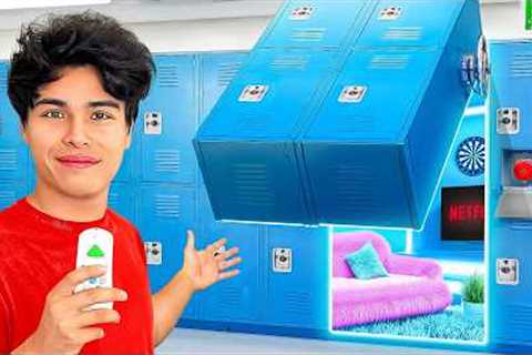 I Built 3 SECRET Rooms In School!