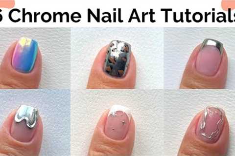6 Easy Chrome Nail Art Ideas | Nail Art Tutorials | Simple Salon Nail Art | DIY Nail Art At Home