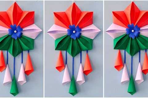 Independence Day Paper Craft / Tricolour wall hanging / wall hanging craft idea / Cardboard reuse