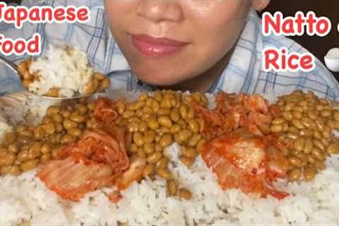 Eating Japanese food natto, kimchi and rice/ eating no pork, no spicy, yummy yummy mukbang