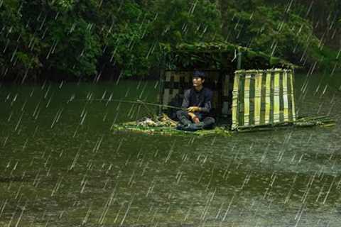 30 Days solo survival CAMPING. Fishing, Catch and Cook. Bushcraft Skills, Survival Shelter by River