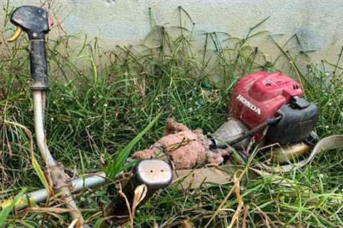 Genius Boy Helps Farmer Fix Lawn Mower // Restoration HONDA GX - 35 Motor For Trimmer Brush Cutter