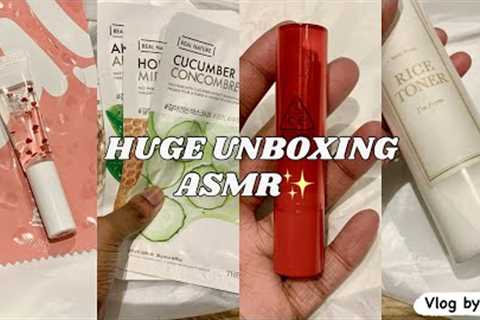 [ASMR] ✨💦Unboxing Skincare and Makeup Products - ASMR skincare