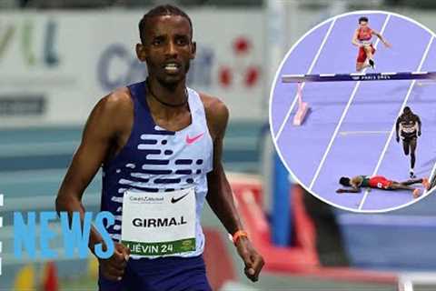 Olympic Runner Lamecha Girma Taken on Stretcher After Frightening Fall  | 2024 Olympics | E! News