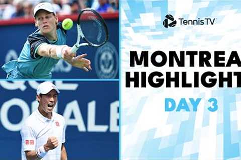 Sinner Faces Coric; Nishikori &amp; Medvedev In Action | Montreal 2024 Day 3 Highlights