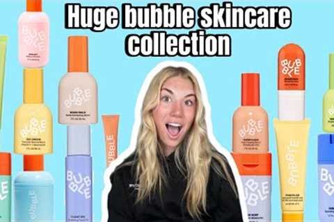 TOUR OF MY INSANE BUBBLE SKINCARE COLLECTION! In depth + discount code! #bubbleskincare #fypシ゚viral