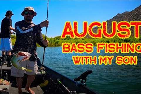 More August Bass Fishing w/ My Son | Summer Lake Perris 2024 #fishing #bass #bassfishing