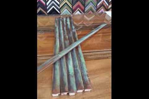 Copper patina finish picture frames