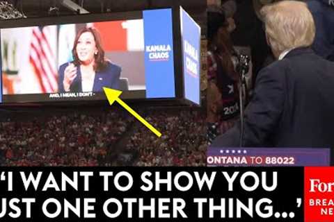Trump Plays Viral Gaffe Supercut Of Kamala Harris On The Jumbotron At Montana Campaign Rally