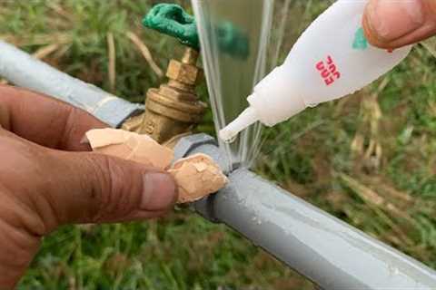 Do you want to know this plumber's secret trick! fix leaky metal water lock with PVC and super glue
