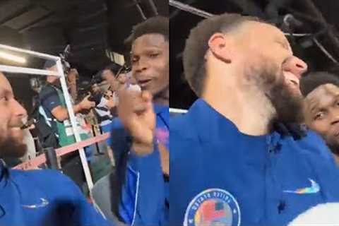 Stephen Curry hilarious moment with Anthony Edwards after winning Gold Medal