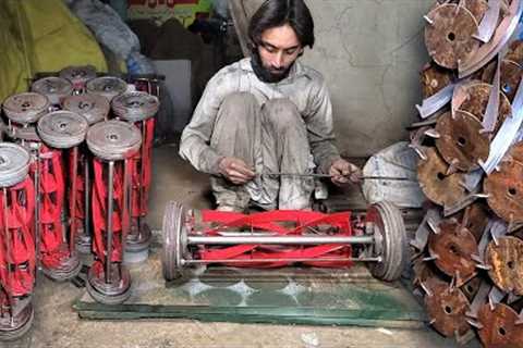 Lawn Mower Making! Building a Manual Grass Cutting Machine Gardening Tools