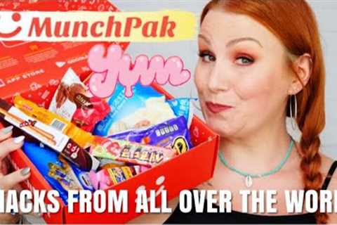 MUNCHPAK  'COOLEST SNACKS FROM AROUND THE WORLD' SUBSCRIPTION UNBOXING + TASTE TEST