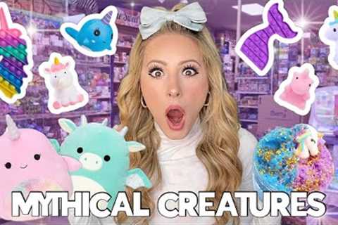 MYTHICAL CREATURES ONLY FIDGET, SLIME, &amp; SQUISHMALLOW SHOPPING CHALLENGE! 🦄🐲🧜🏼‍♀️✨