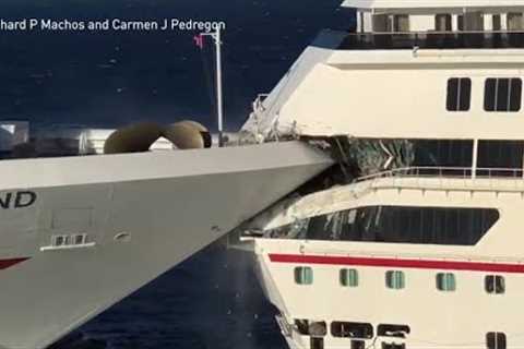 Carnival Glory strikes Carnival Legend in Cozumel, Mexico