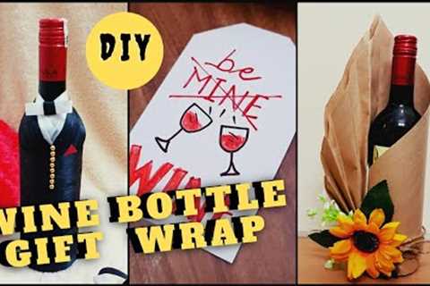 How to Gift Wrap a Bottle of Wine |  Glass bottle gift wrapping ideas | DIY Gift  wrapping ideas