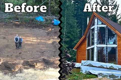 1 YEAR TIMELAPSE - Building Our Cabin Home with No Experience