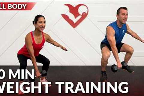 30 Min Weight Training for Weight Loss and Strength at Home Full Body Dumbbell Workout for Women Men