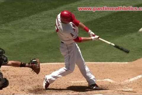 Mike Trout Hitting Mechanics Slow Motion Baseball Swing - 10000fps LA Angels MLB home run