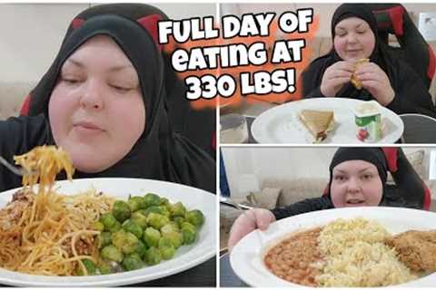 FULL DAY OF EATING AT 330 LBS! DAY ONE NO FAST FOOD.