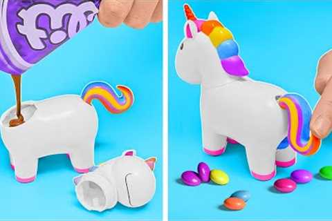 UNICORN CANDY GADGET &amp; SWEETS HACKS YOU'LL LOVE! 🦄🍬