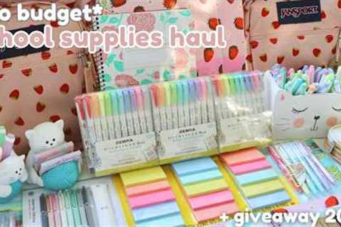 *NO BUDGET* back to school supplies shopping vlog, huge stationery haul, &amp; giveaway 2024 ✏️🌸