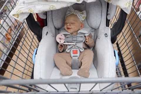 Smiley Reborn Baby First Walmart Outing! Shopping For First Outfit!
