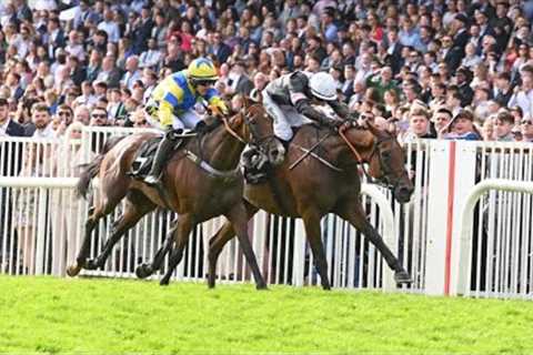 It's BATTLEOVERDOYEN by the smallest of margins in the Guinness Galway Blazers Handicap Chase!