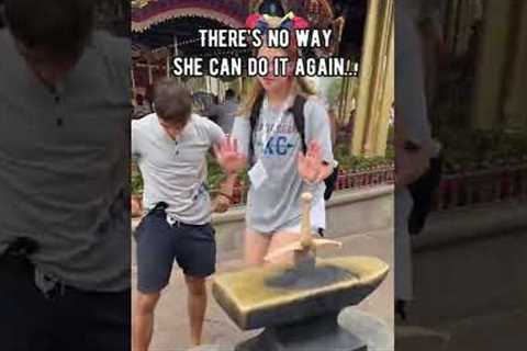 SHE PULLED THE SWORD OUT OF THE STONE RIGHT IN FRONT OF ME IN DISNEY WORLD