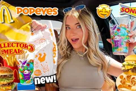 Eating NEW Fast Food Items For The ENTIRE Day! (McDonald's Collector's Meal &amp; more)