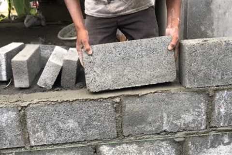 Cement blocks wall construction for compound