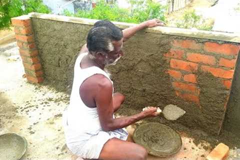 Hand Wall Plastering Techniques House concrete hand wall plastering work with speed |Wall plastering