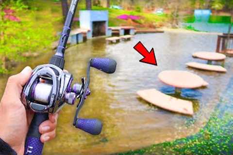 Catching GIANT Bass in FLOODED Lake! (Spring Fishing)