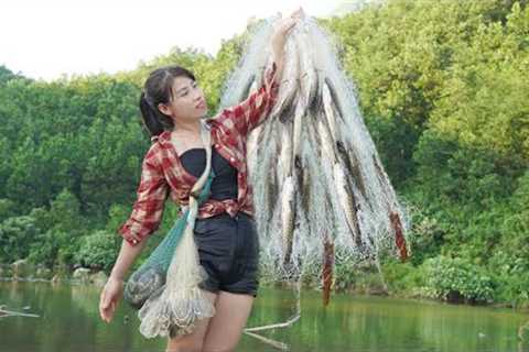 How to catch stream fish. Skills to catch fish with net, triệu lily